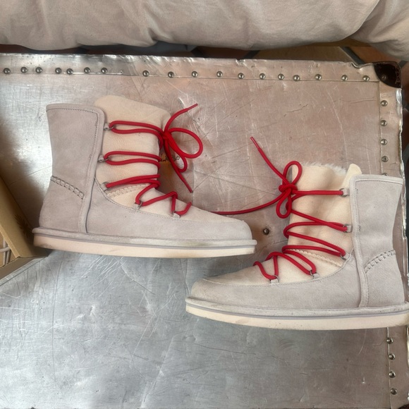 Ugg boots wood lodge white/gray/red 10 - Picture 2 of 4